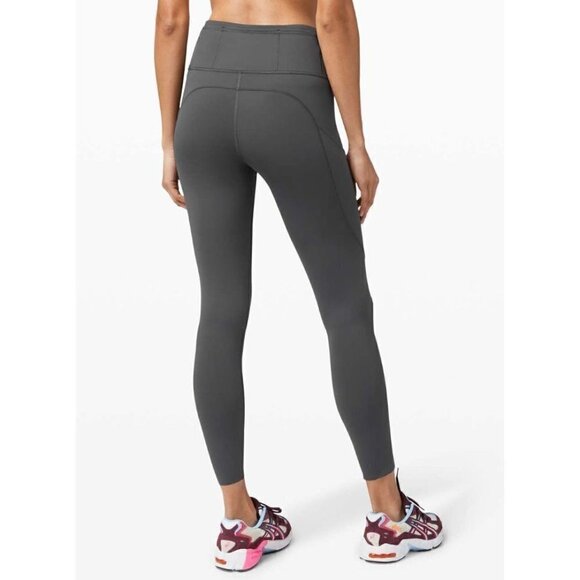 Lululemon Fast and Free Tight 25" Nulux Graphite Gray 4 - Picture 1 of 6